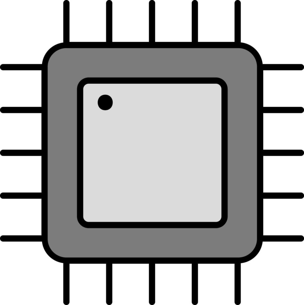 grå chip ikon i platt stil. vektor