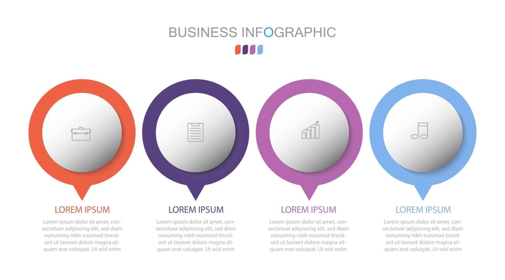 Infografik-Vorlage in 4 Schritten Vorlage für Diagramm-Grafik-Präsentation und Diagramm vektor