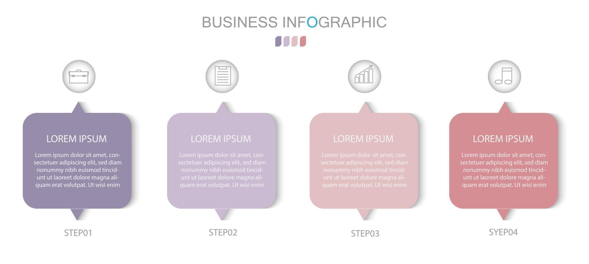 Infografik-Vorlage in 4 Schritten Vorlage für Diagramm-Grafik-Präsentation und Diagramm vektor