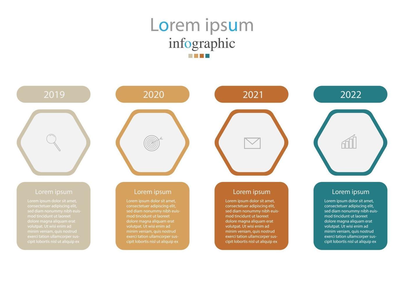 Infografik-Vorlage in 4 Schritten Vorlage für Diagramm-Grafik-Präsentation und Diagramm vektor