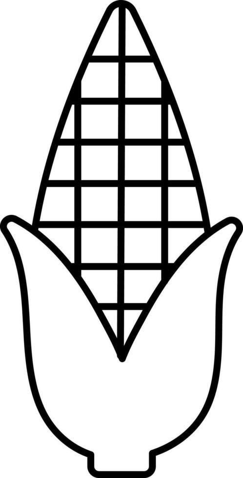 isoliert Mais schwarz dünn Linie Kunst Symbol. vektor