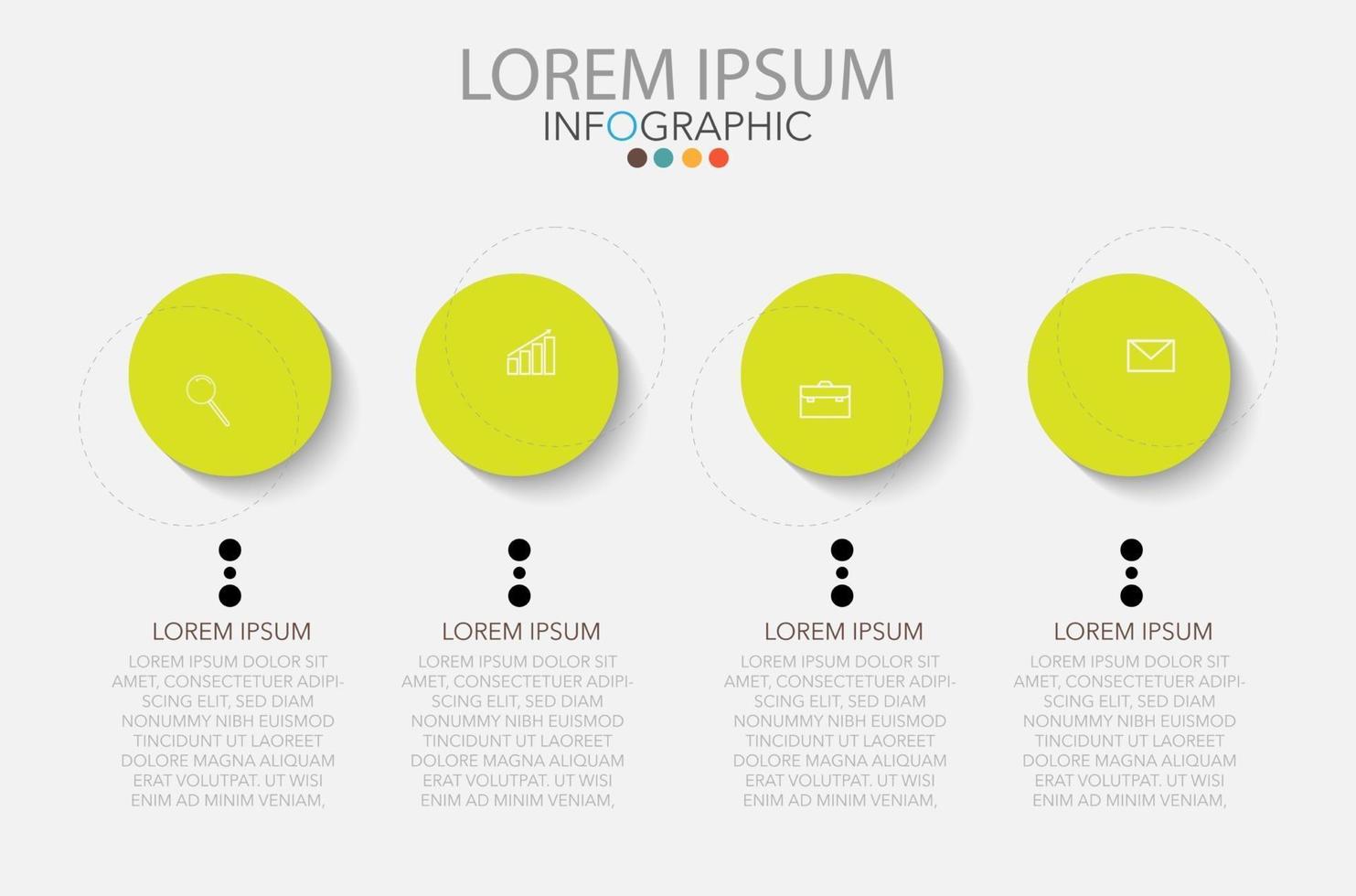 Infografik-Vorlage in 4 Schritten Vorlage für Diagramm-Grafik-Präsentation und Diagramm vektor