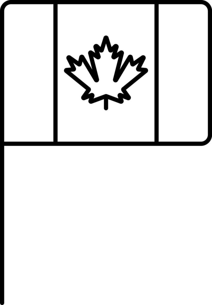 kanada flagga ikon i linje konst. vektor