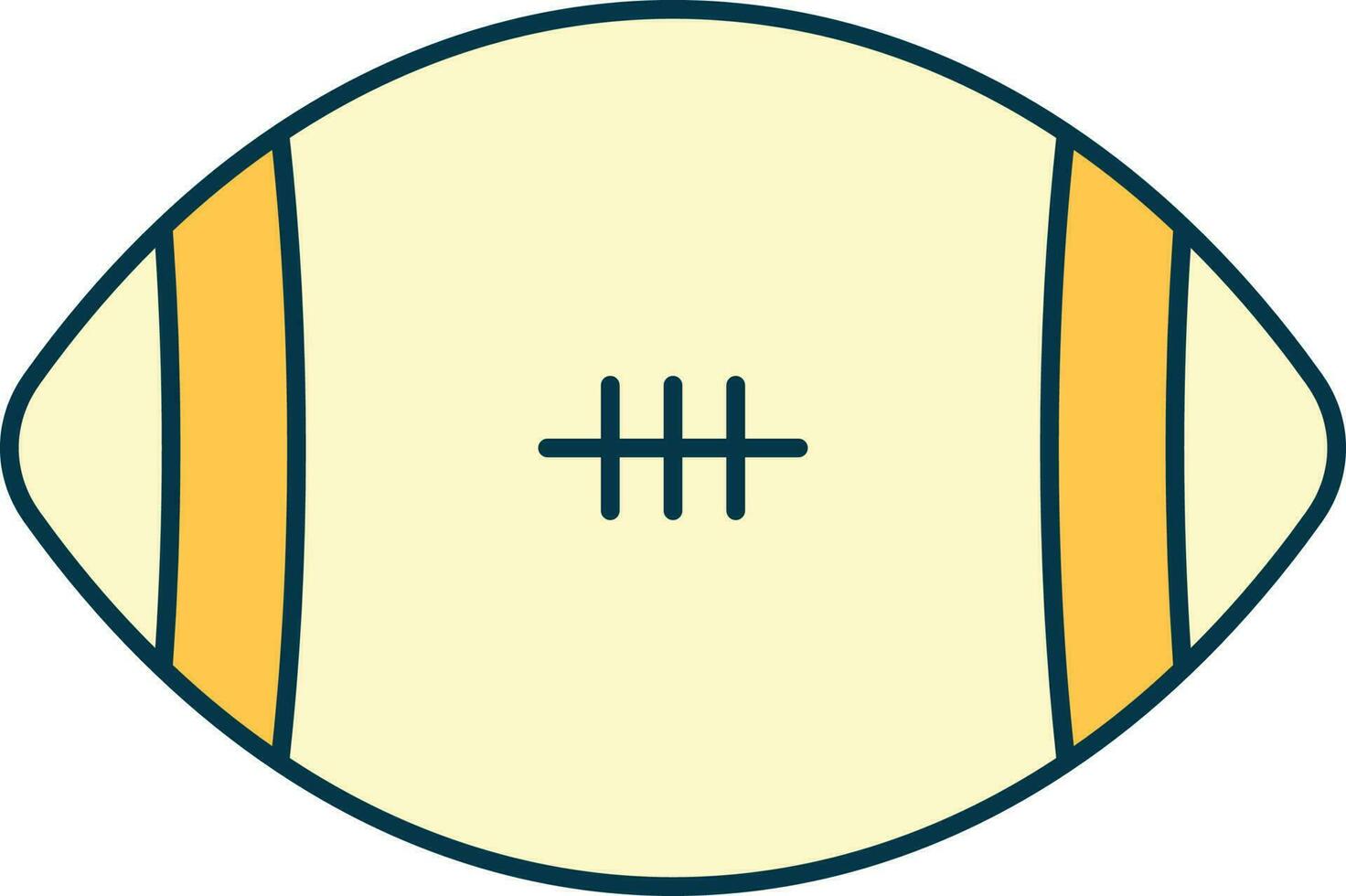 Rugby Ball Symbol im Gelb Farbe. vektor