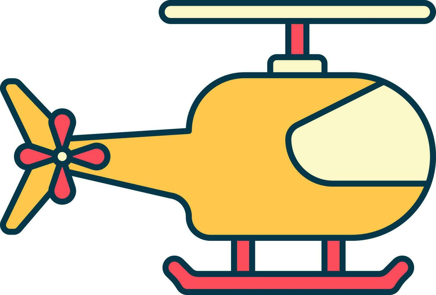 Hubschrauber Symbol im rot und Gelb Farbe. vektor