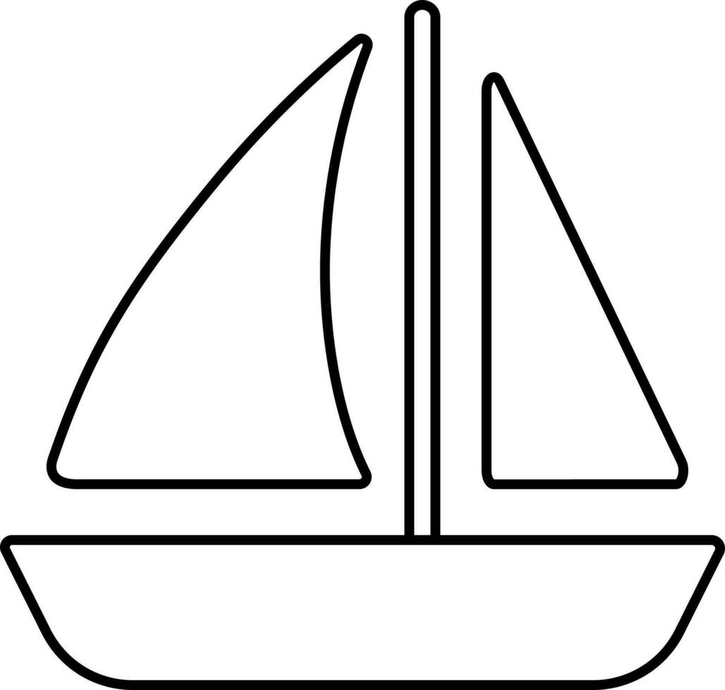 isolerat fartyg båt ikon i linjär stil. vektor