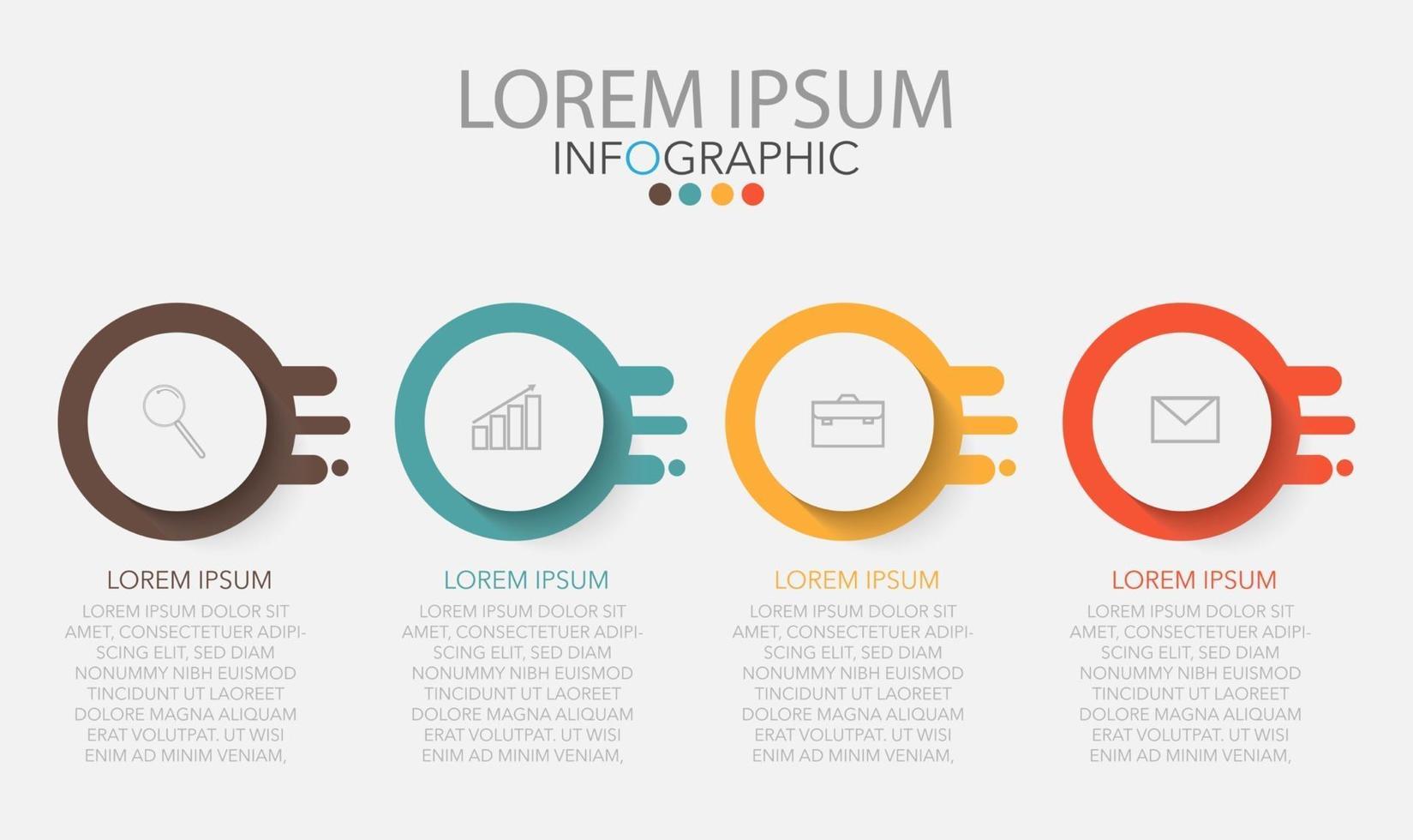 infografisk mall i 4 steg mall för diagramdiagrampresentation och diagram vektor