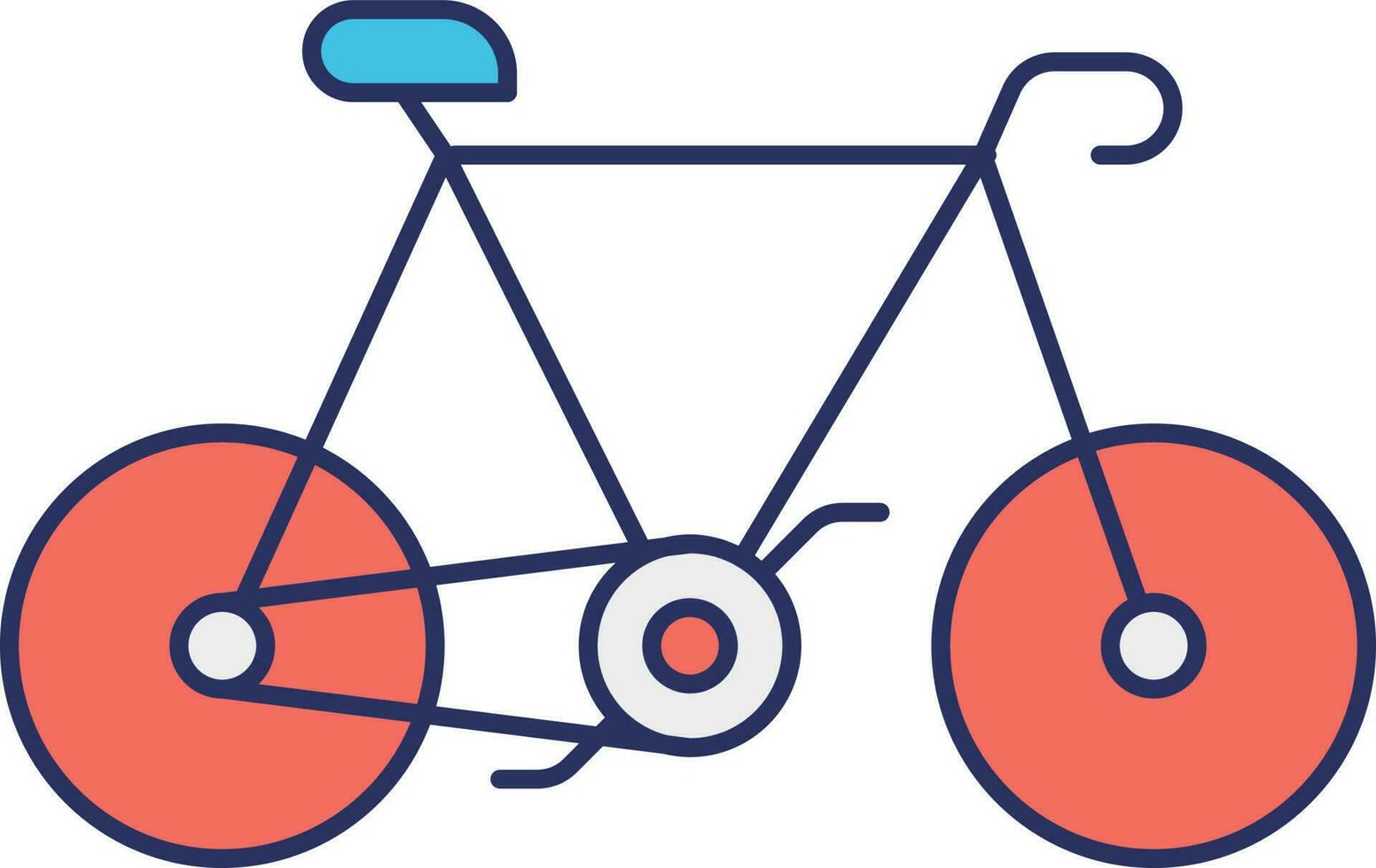 blå och orange illustration av cykel ikon. vektor