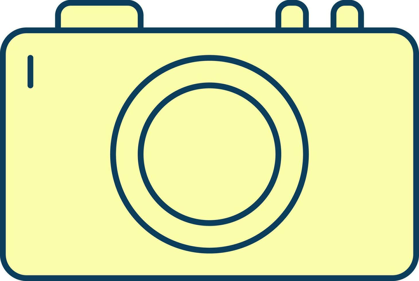 platt stil kamera ikon i gul Färg. vektor