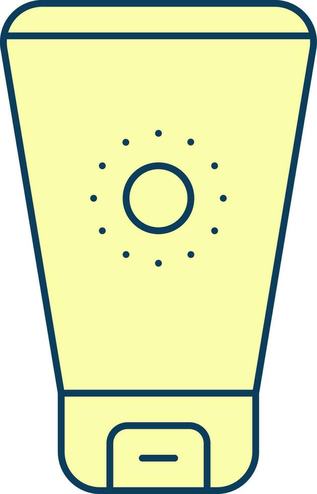 Sonnenschutz Tube eben Symbol im Gelb Farbe. vektor