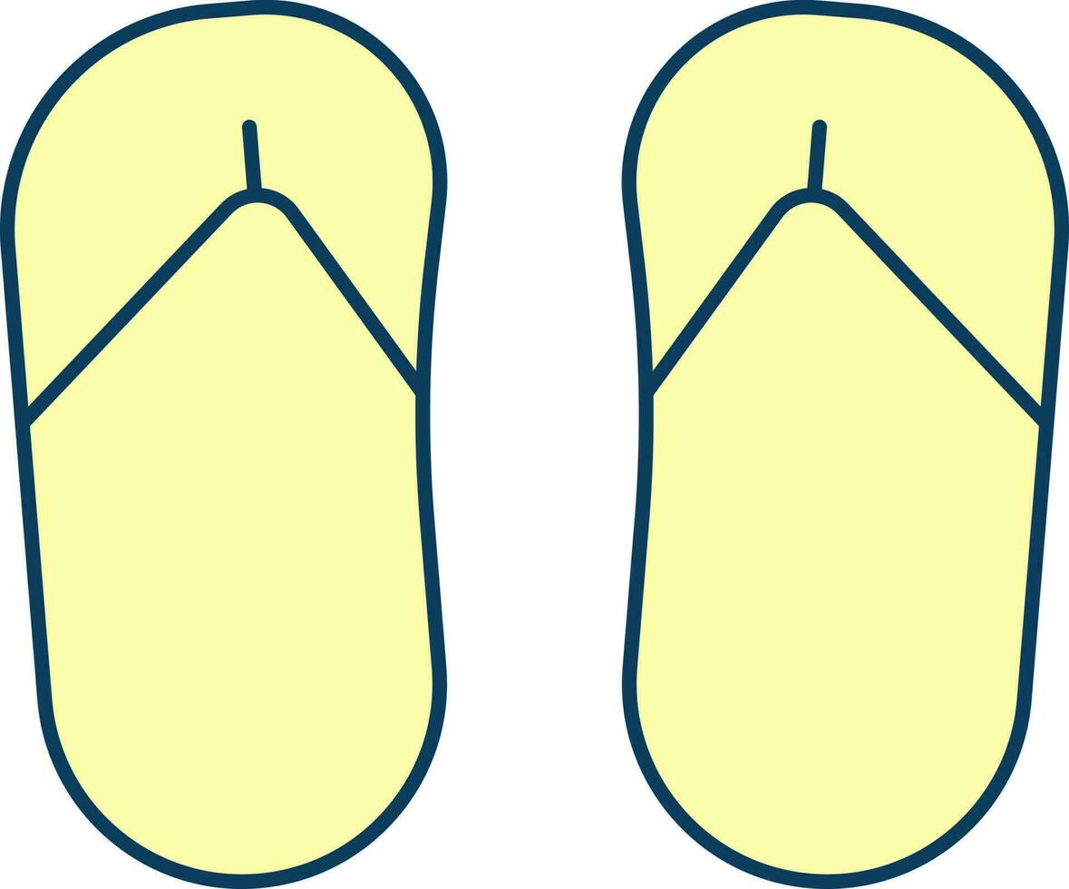 Gelb Slipper Symbol im eben Stil. vektor