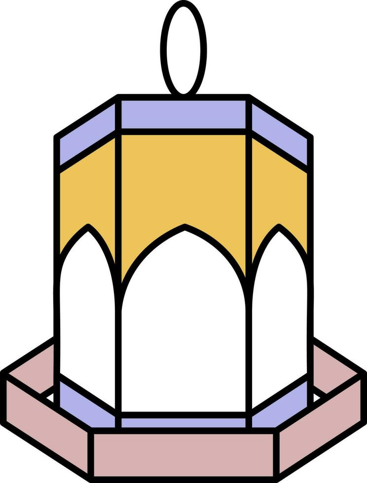 Arabisch Laterne bunt Symbol im eben Stil. vektor