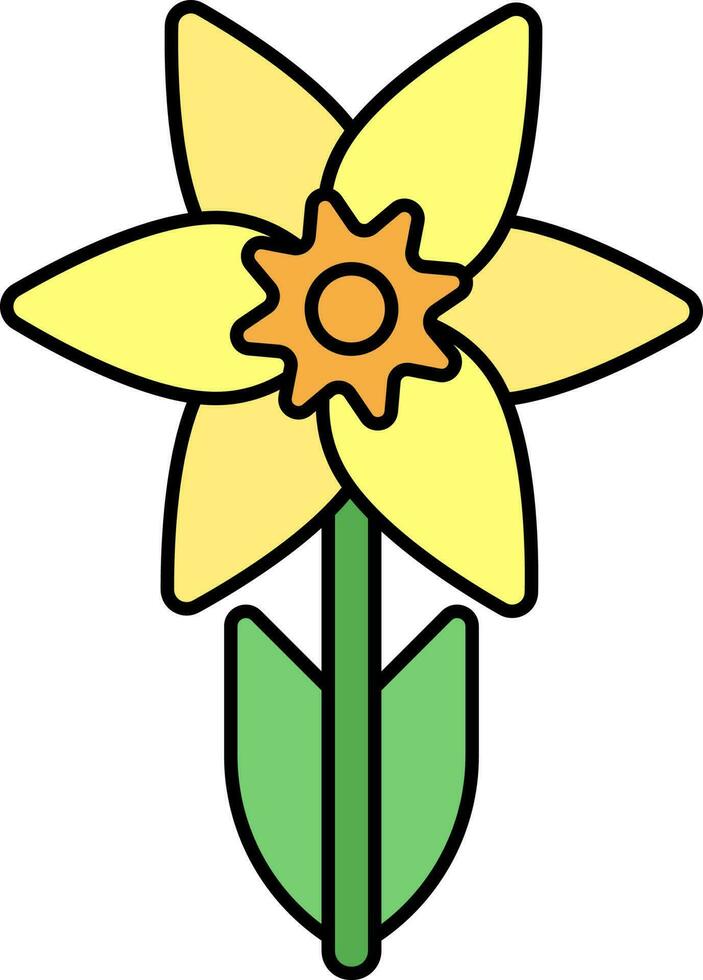 Narzissen Blume Symbol im Gelb und Grün Farbe. vektor