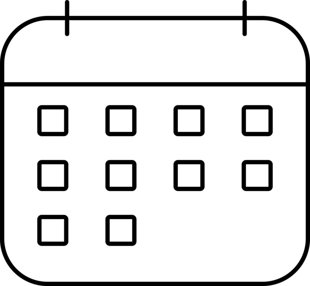 schwarz Schlaganfall Illustration von Kalender Symbol. vektor