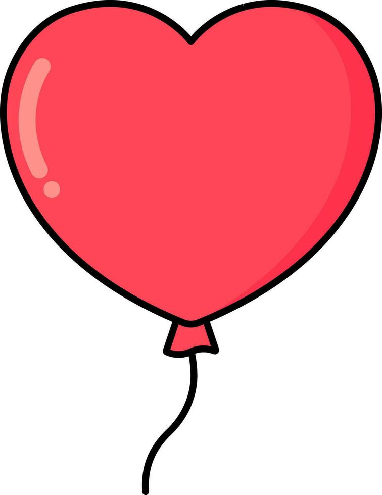 platt illustration av röd hjärta form ballong ikon. vektor