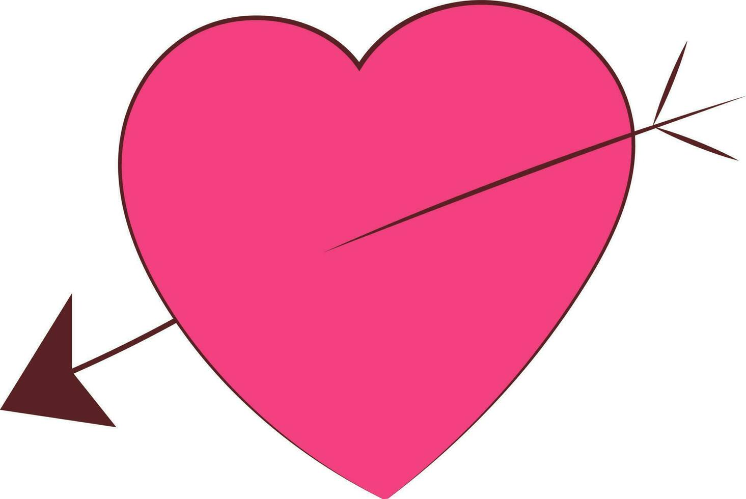 isoliert Pfeil schlagen Herz Symbol im Rosa und braun Farbe. vektor