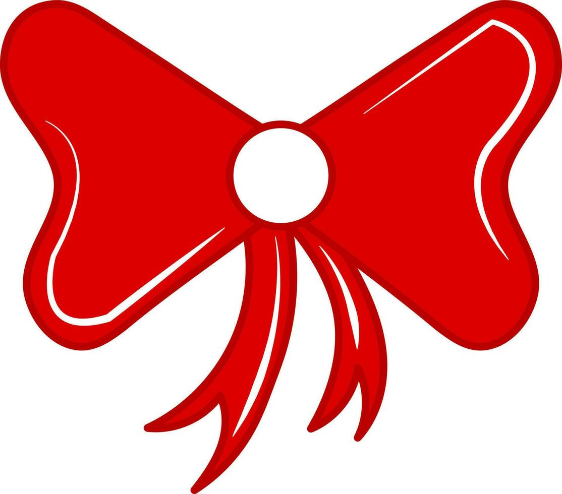 rot Bogen Knoten Symbol im eben Stil. vektor
