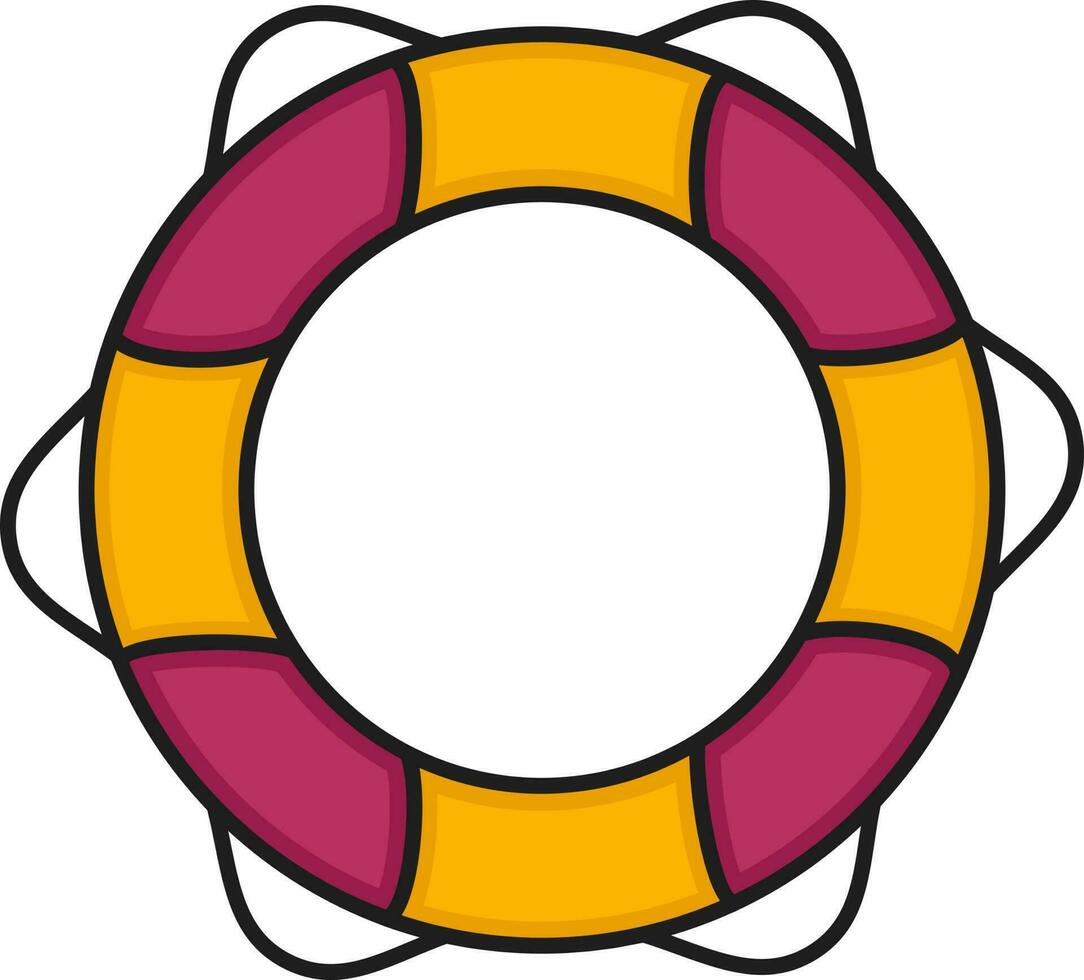Rosa und Gelb Schwimmen Ring eben Symbol. vektor