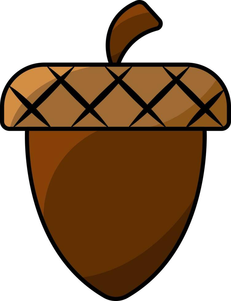 platt illustration av brun ekollon ikon. vektor