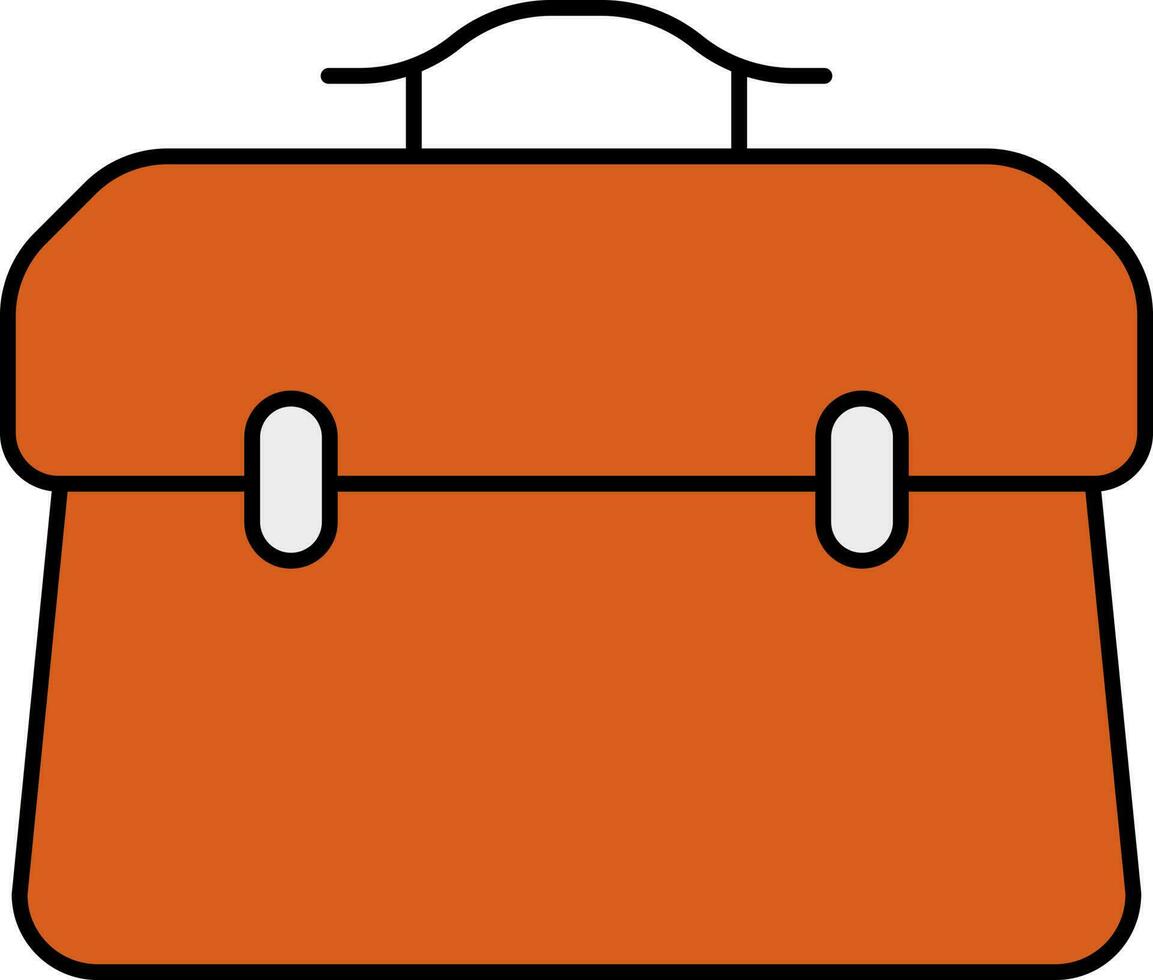 Orange Büro Tasche Symbol im eben Stil. vektor