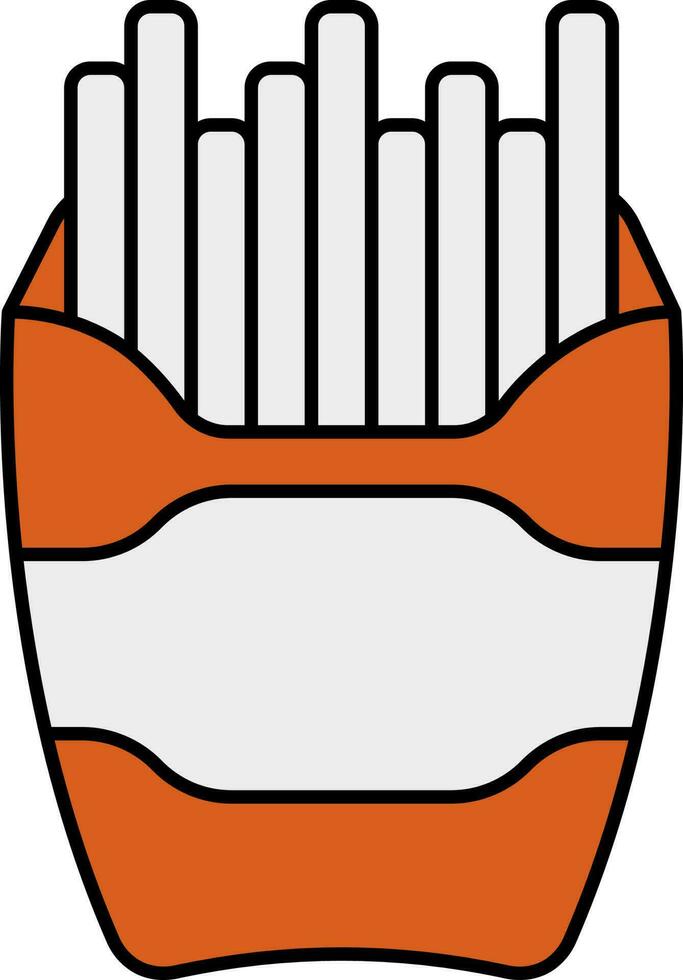 Orange und grau Französisch Fritten Box Symbol. vektor