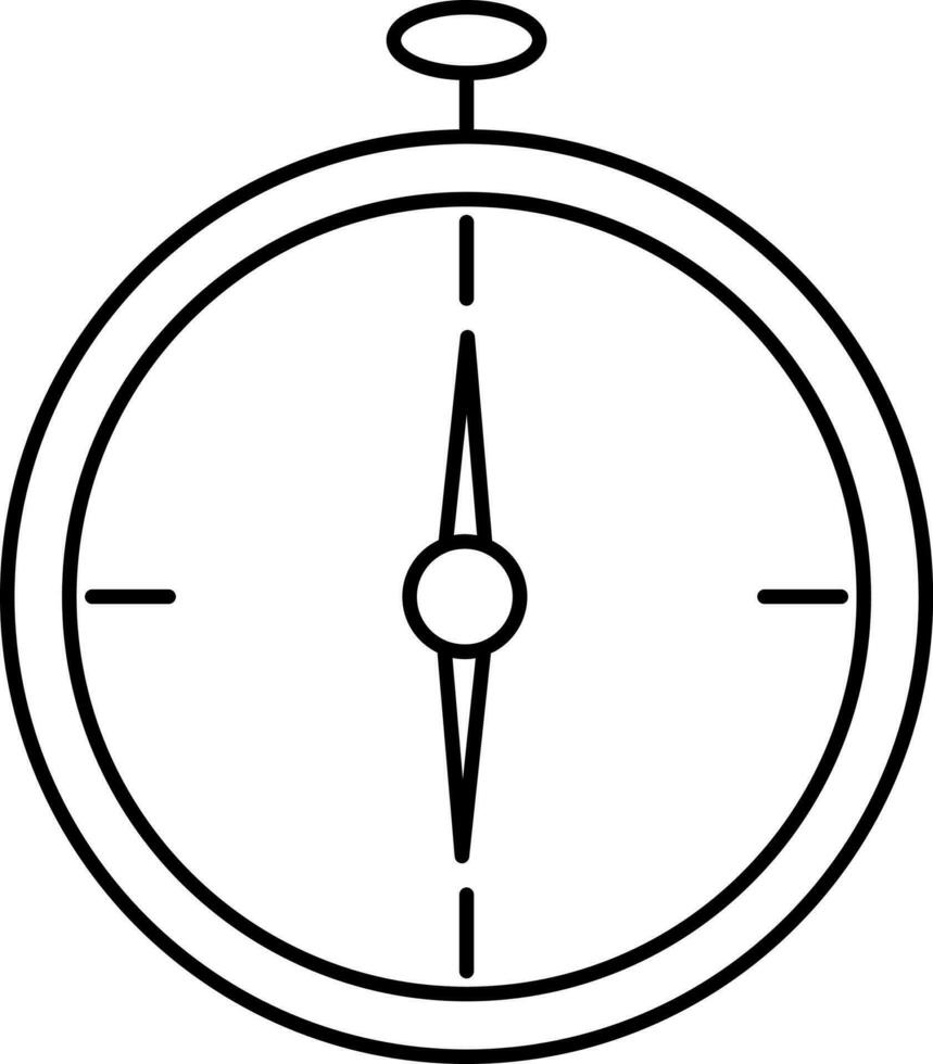 schwarz dünn Linie Kunst von Kompass Symbol. vektor