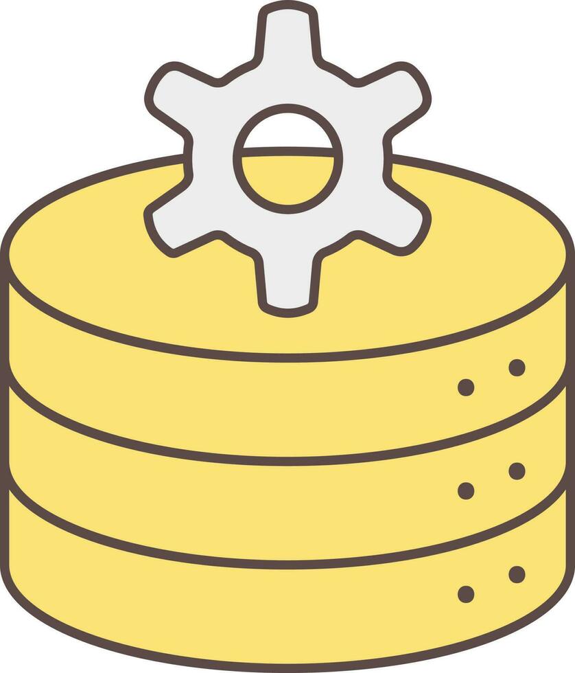 Datenbank Server Rahmen grau und Gelb Symbol. vektor