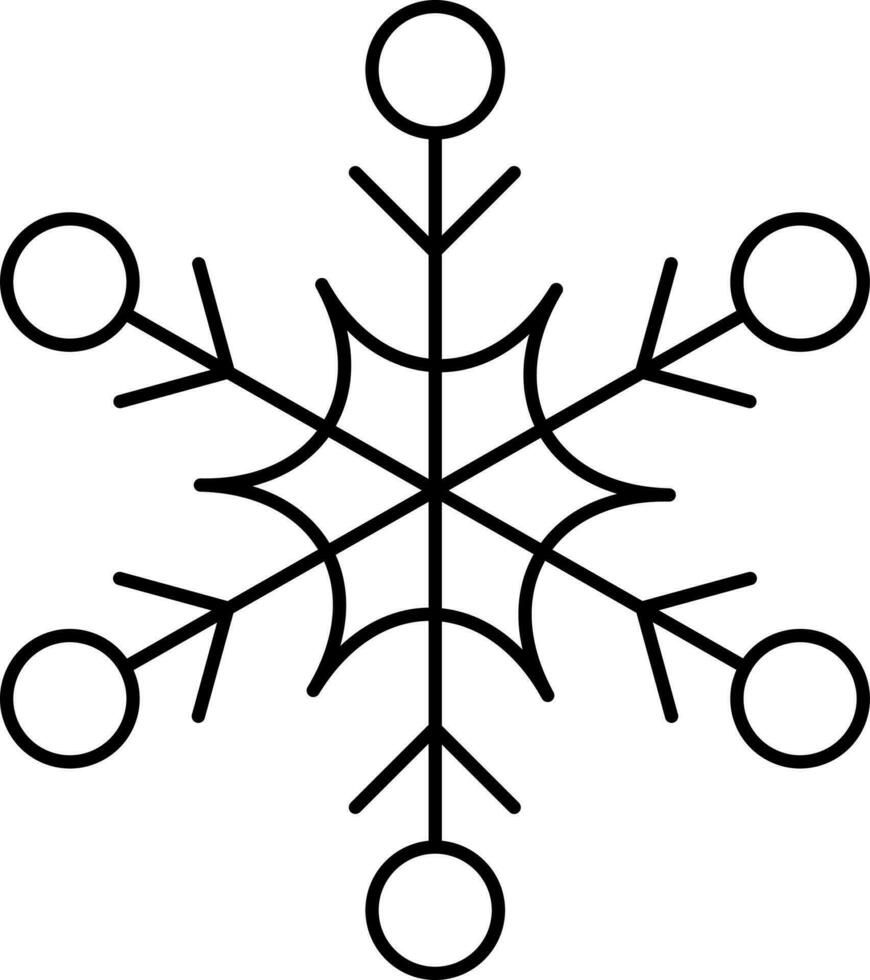 isoliert Schneeflocke schwarz dünn linear Symbol. vektor