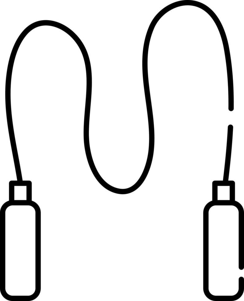 schwarz Gliederung Illustration von überspringen Seil Symbol. vektor