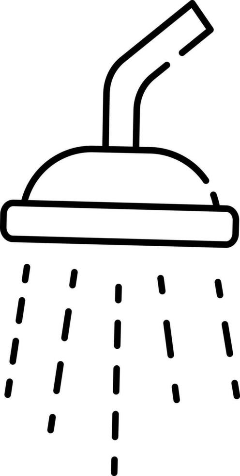 svart linje konst illustration av dusch ikon. vektor