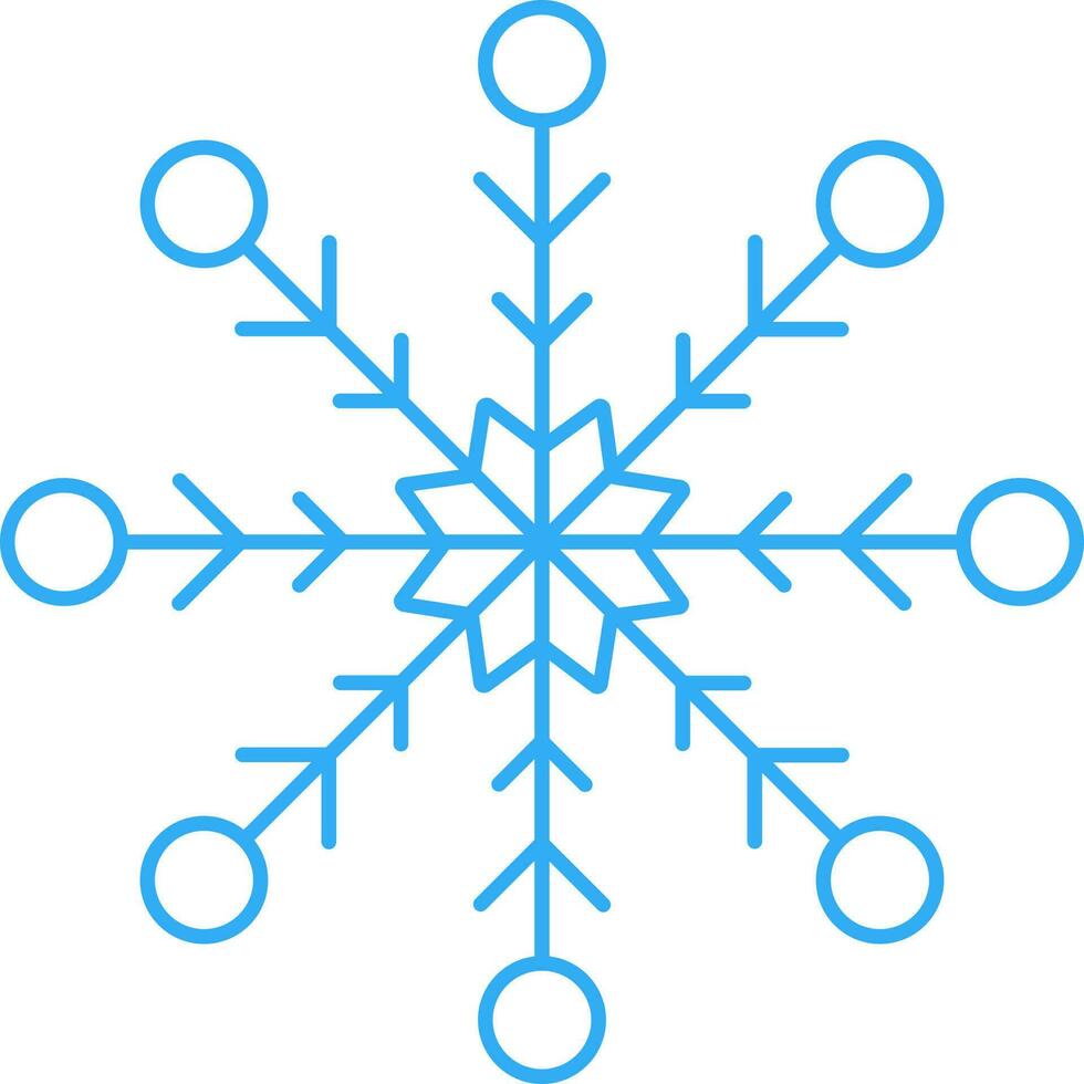 Blau und Weiß Schneeflocke Symbol im eben Stil. vektor