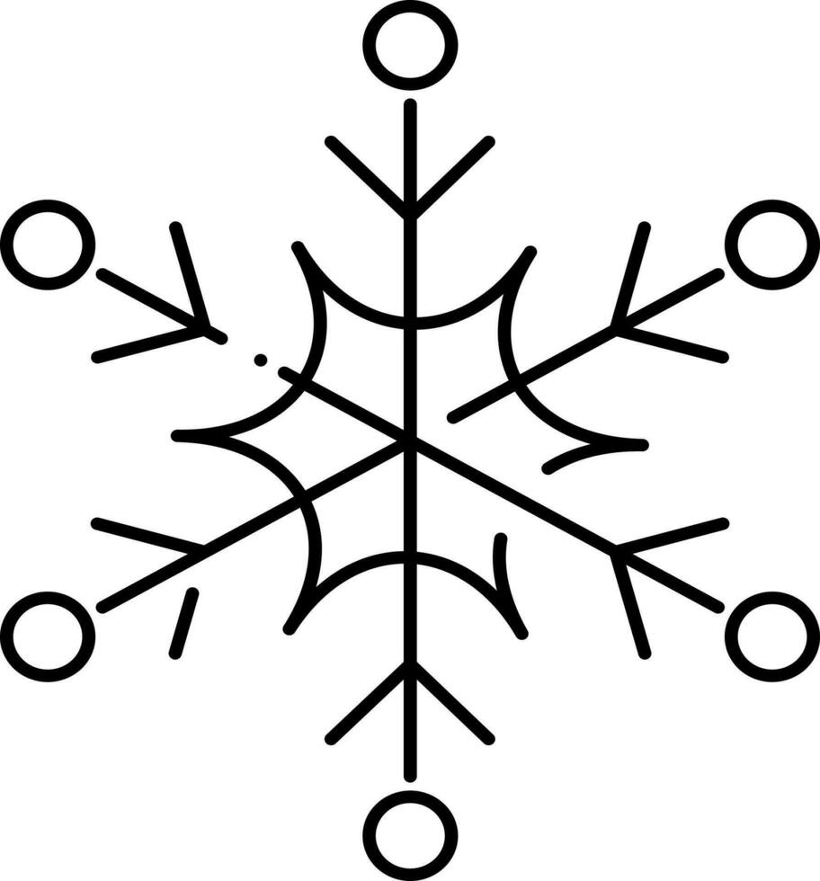 isoliert Schneeflocke Symbol im schwarz Umriss. vektor