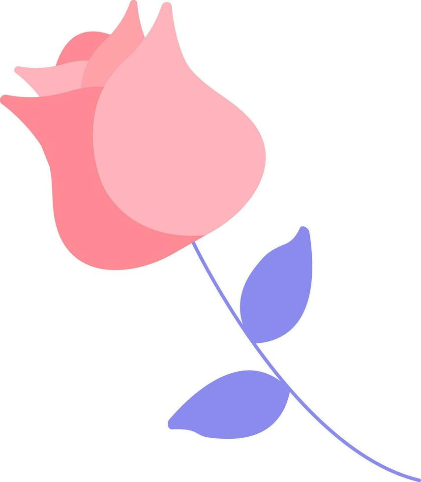 isoliert Rosa und lila Rose Knospe Symbol im eben Stil. vektor