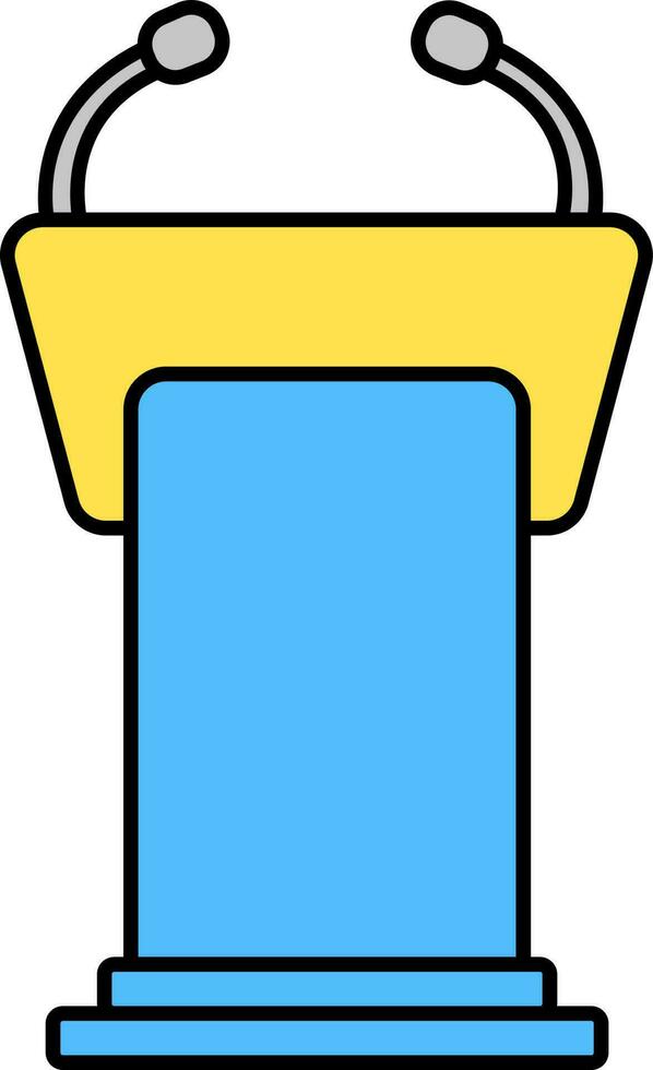 isoliert mic Podium Symbol im Blau und Gelb Farbe. vektor