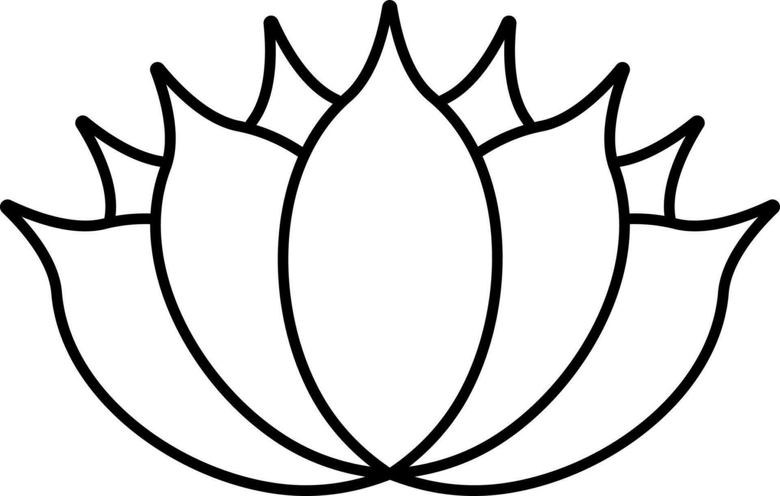 isolerat lotus platt ikon eller symbol i tunn linje konst. vektor