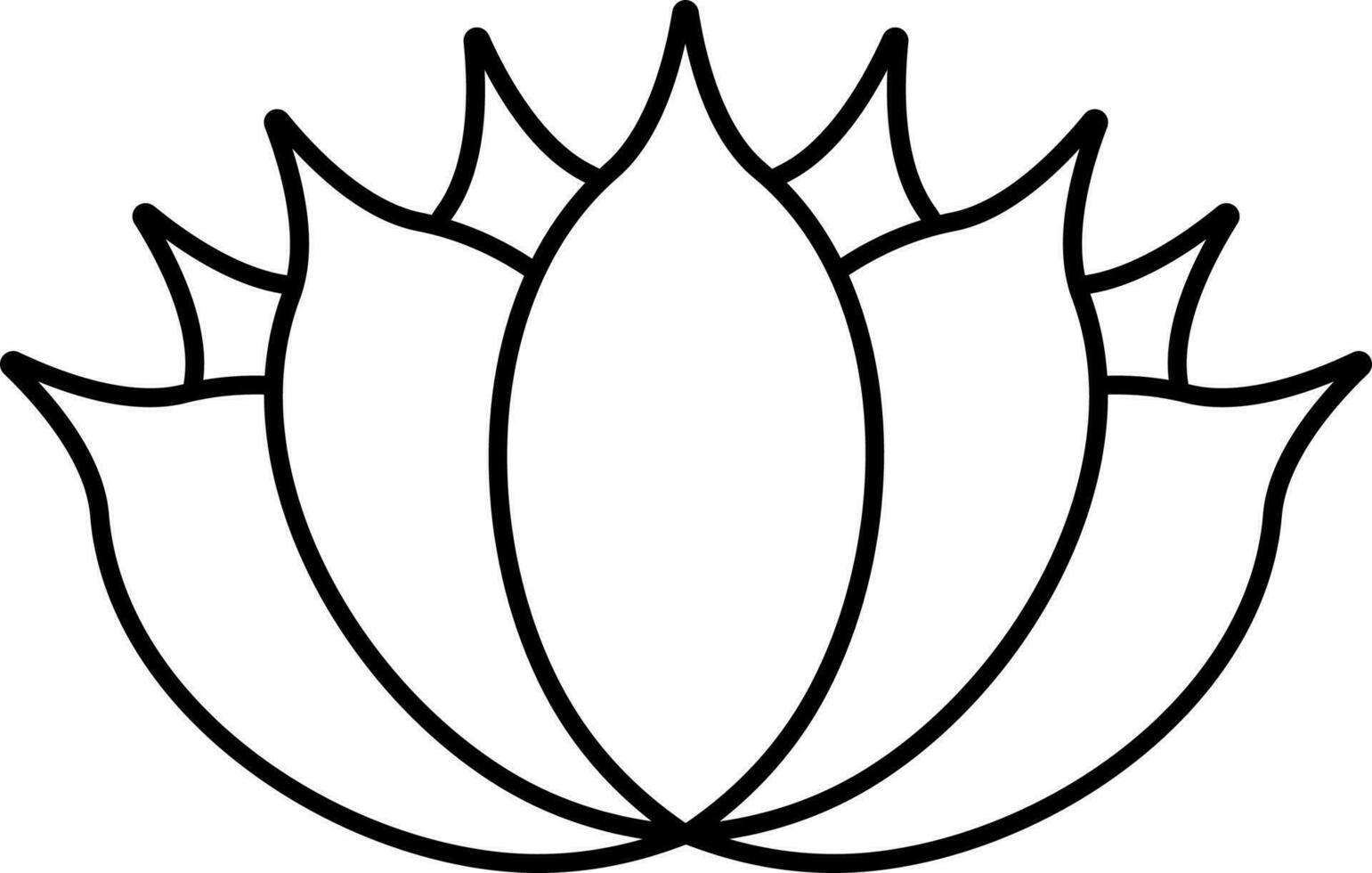 isoliert Lotus eben Symbol oder Symbol im dünn Linie Kunst. vektor