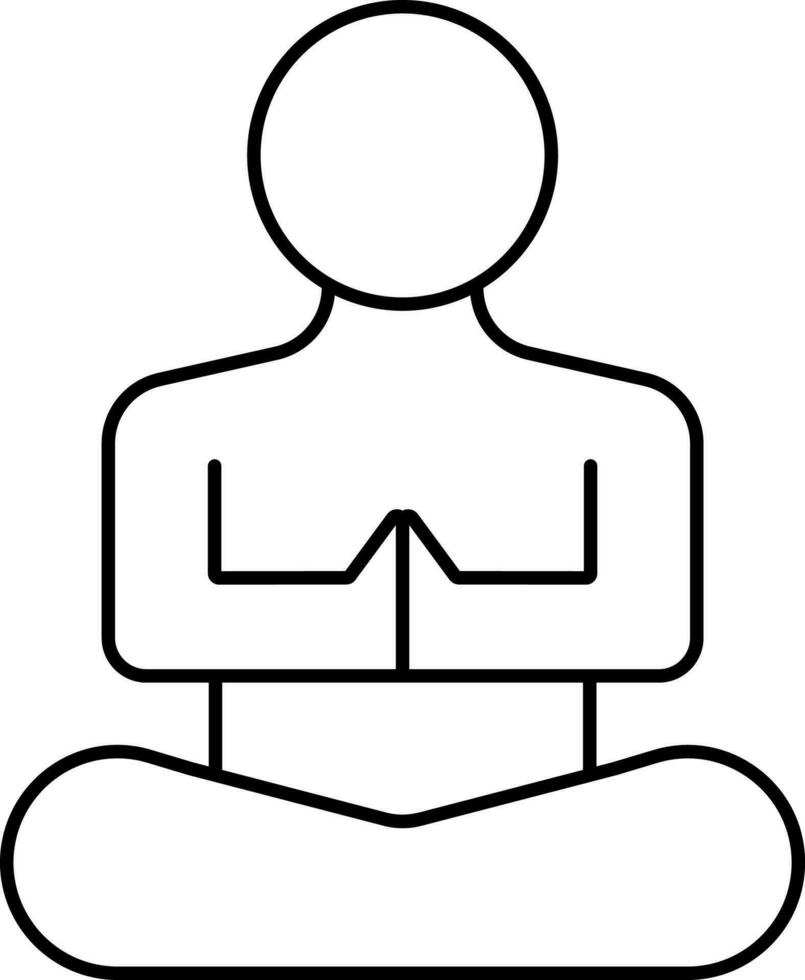 isoliert namaste Yoga Pose Symbol im Linie Kunst. vektor