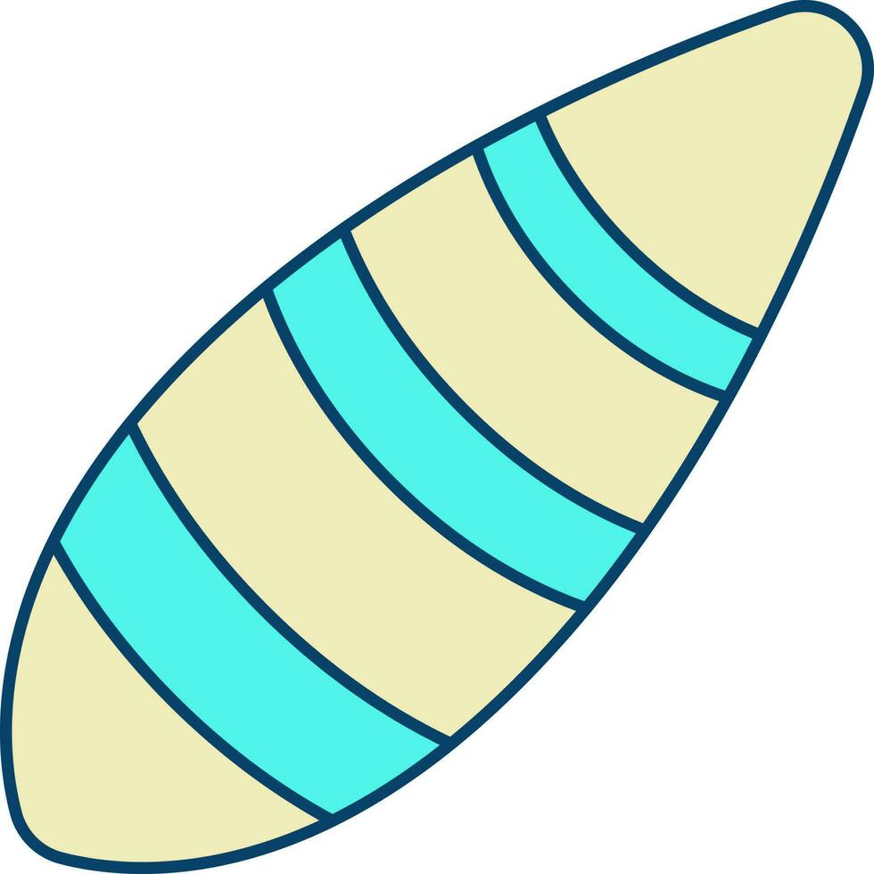 isolerat surfingbräda ikon i turkos och gul Färg. vektor