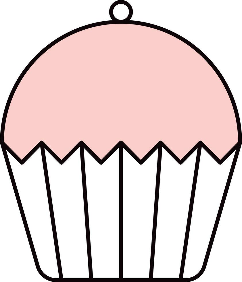 eben Stil Muffin Tasse Symbol im Rosa und Weiß Farbe. vektor