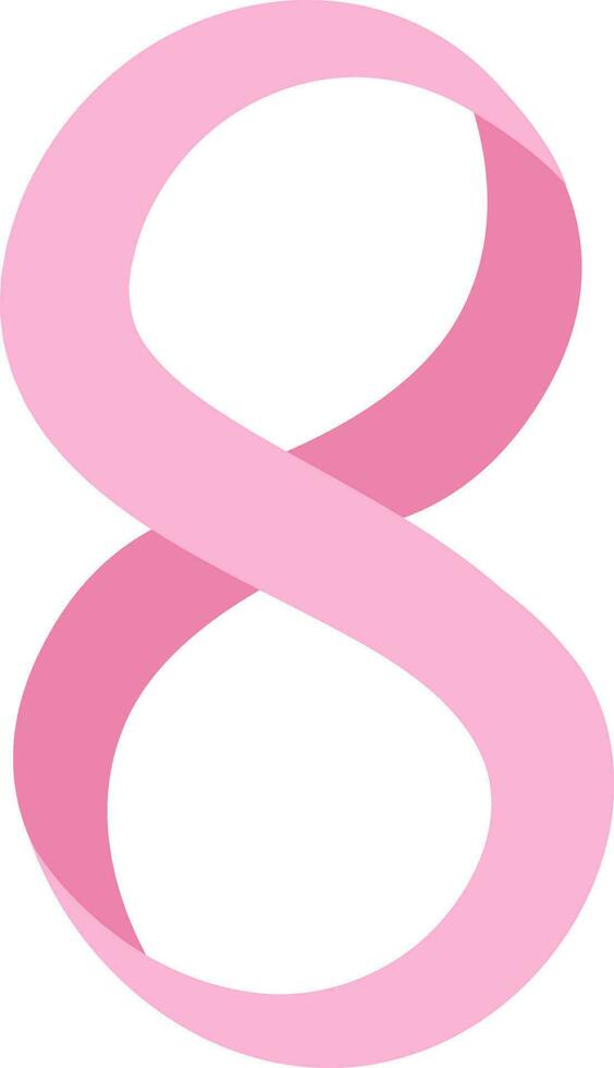 isolerat 8 Mars kvinnors dag band ikon i rosa Färg. vektor