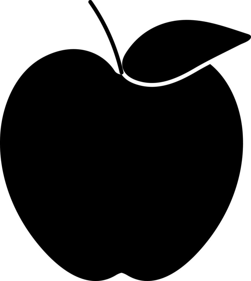 isolerat äpple ikon i svart Färg. vektor