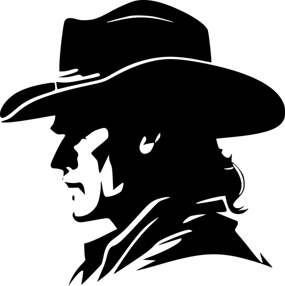 Cowboy - - schwarz und Weiß isoliert Symbol - - Vektor Illustration