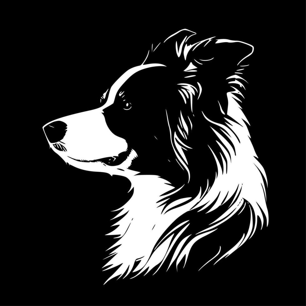 Rand Collie - - minimalistisch und eben Logo - - Vektor Illustration