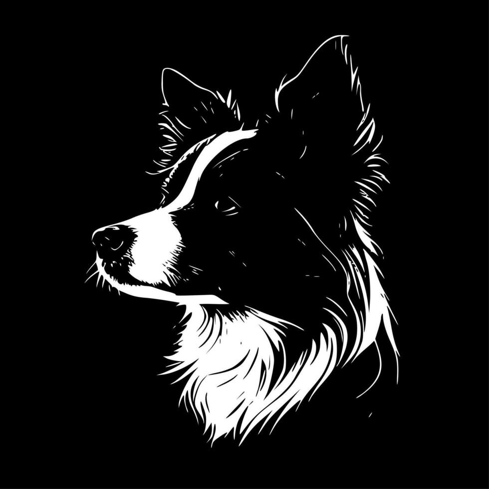 gräns collie - minimalistisk och platt logotyp - vektor illustration