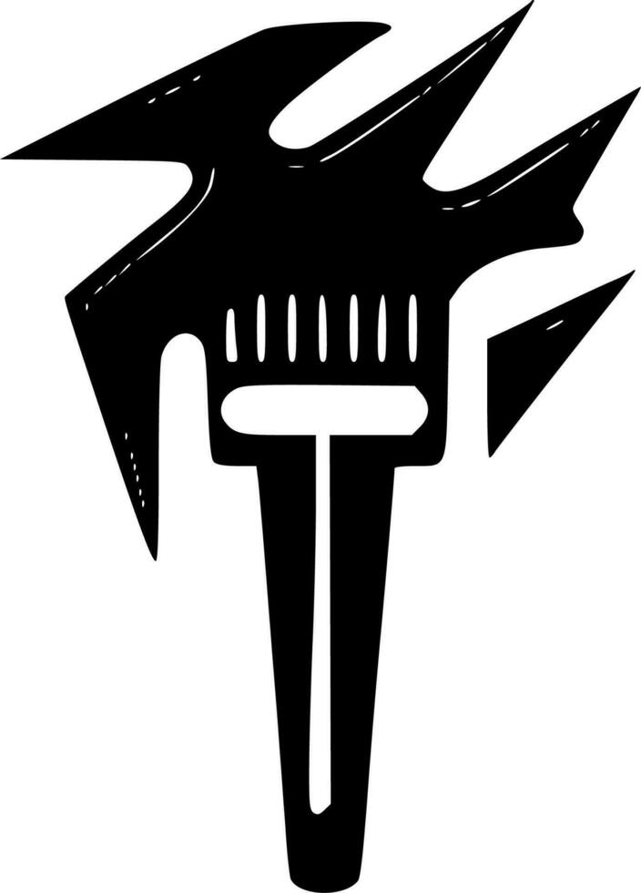 metall - svart och vit isolerat ikon - vektor illustration