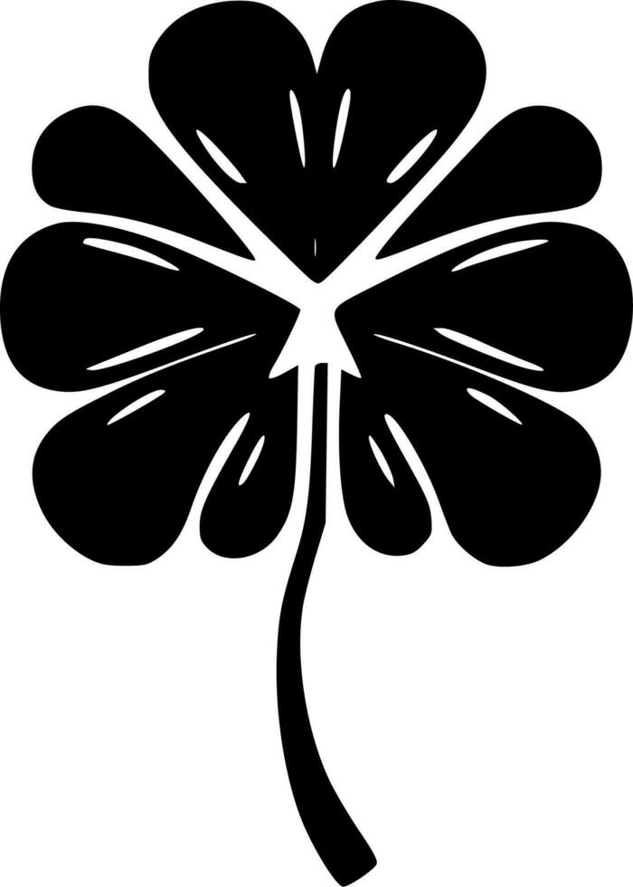Kleeblatt, schwarz und Weiß Vektor Illustration