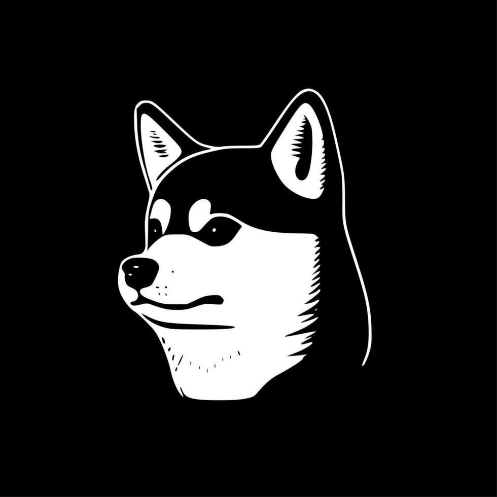 shiba, minimalistisk och enkel silhuett - vektor illustration