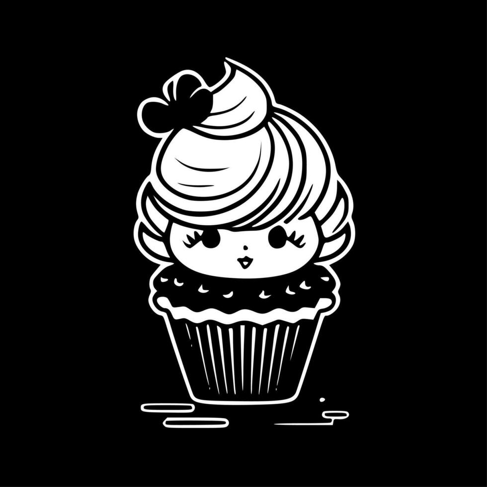 cupcake, minimalistisk och enkel silhuett - vektor illustration