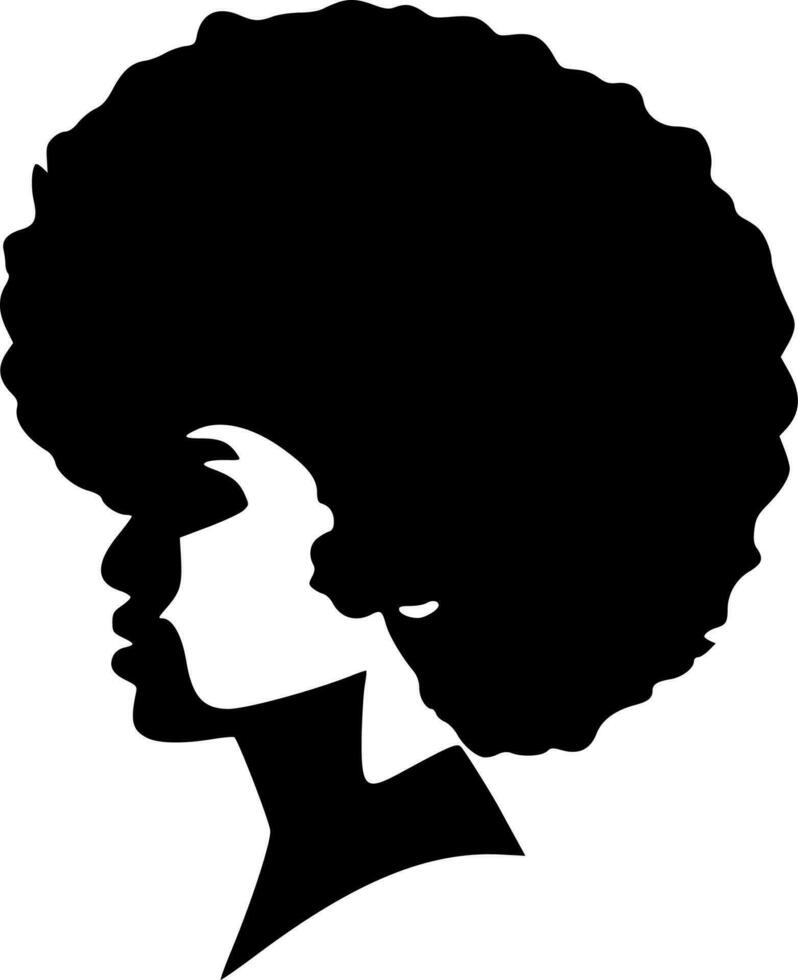 afro - minimalistisk och platt logotyp - vektor illustration