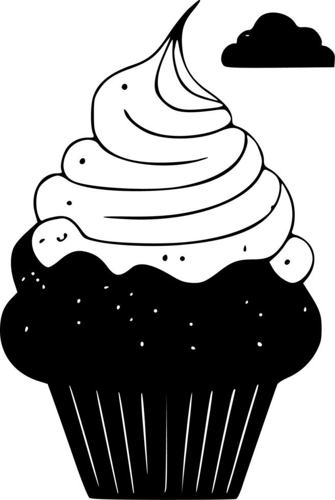 Cupcake, minimalistisch und einfach Silhouette - - Vektor Illustration